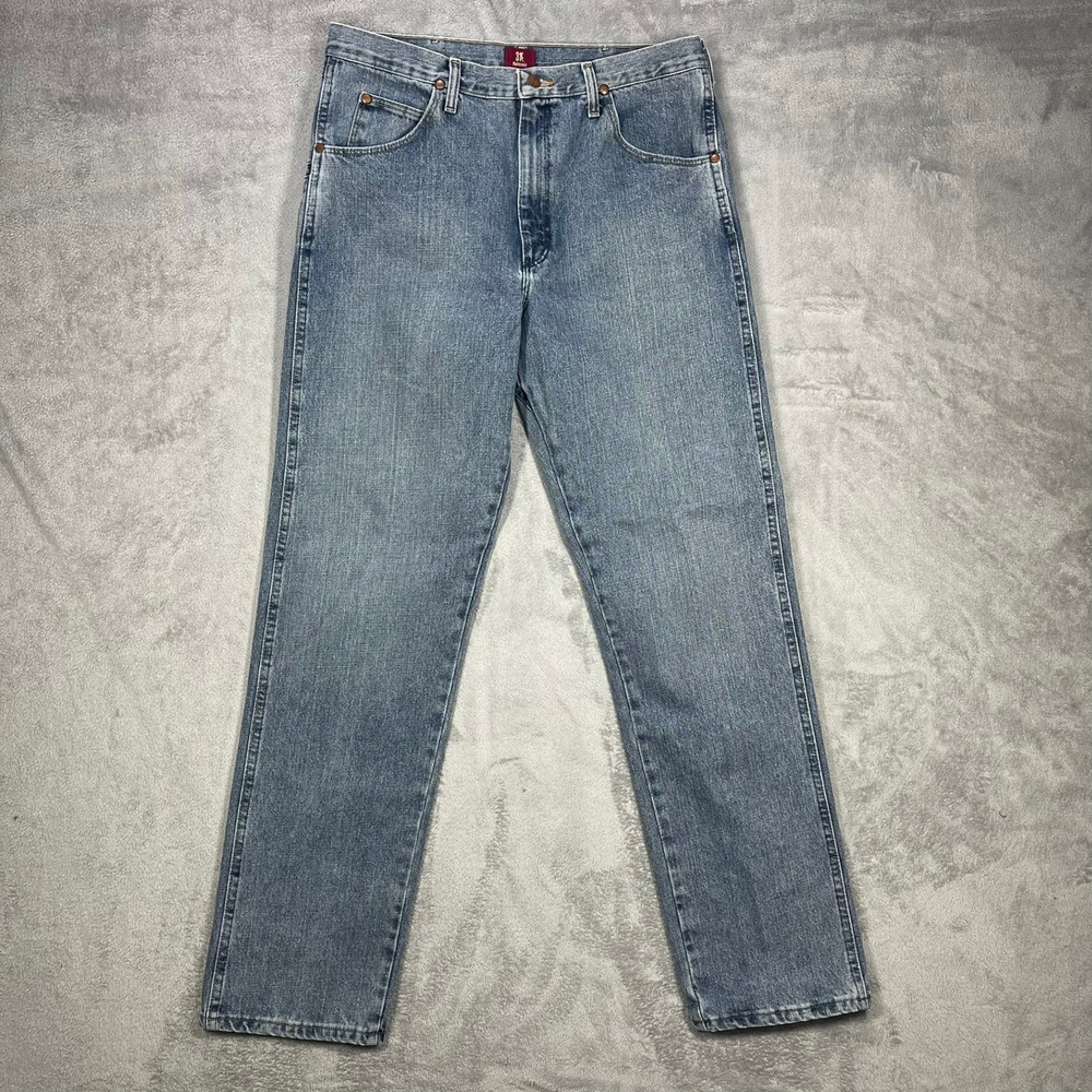 Wrangler Relaxed Fit Jeans Mens 35x36 34x34.5)Blue Light Wash 31MWZRS Denim